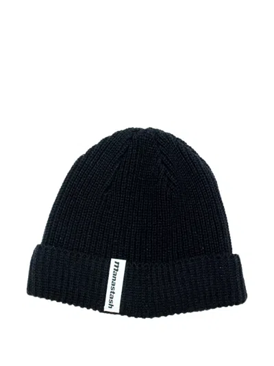 Manastash Ribbed Cotton Beanie In Black