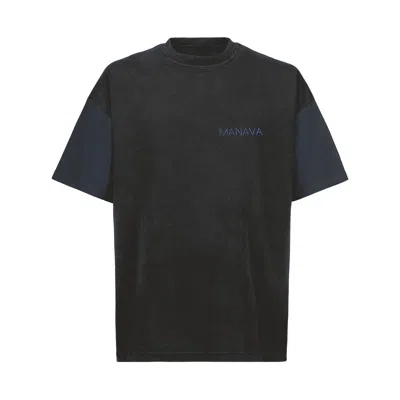 Manava Men's Contrast Sleeve T-shirt - Black