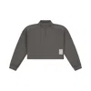 Manava Women's Grey Crop Half-zip Sweatshirt - Slate In Grey