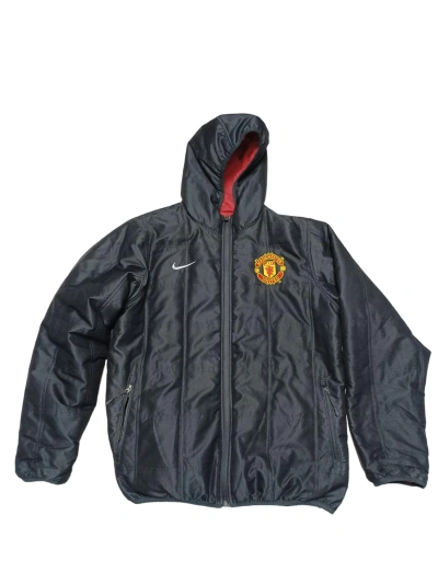 Pre-owned Manchester United X Nike 00s Vintage Man United Reverseable Jacket Soccer In Black