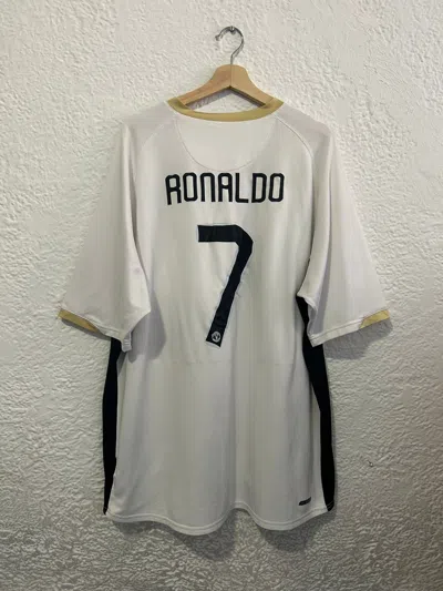 Pre-owned Manchester United X Nike 2007-08 Cristiano Ronaldo Manchester United Nike 3rd Kit In White