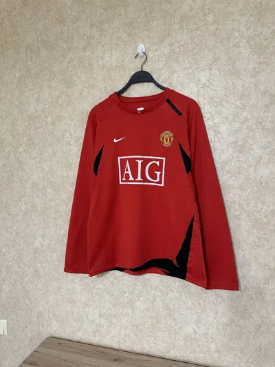 Pre-owned Manchester United X Nike 2009/2010 Manchester United Nike Vintage Long Sleeve Jersey In Red