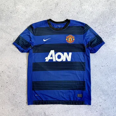 Pre-owned Manchester United X Nike Manchester United Jones 2011 Away Soccer Jersey Tshirt In Blue