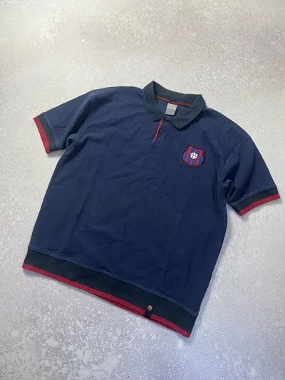Pre-owned Manchester United X Nike Manchester United Nike Vintage Polo In Dark Blue