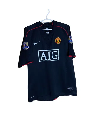 Pre-owned Manchester United X Nike Ronaldo 7 Manchester United 2007- 2008 Shirt Soccer Jerse In Black