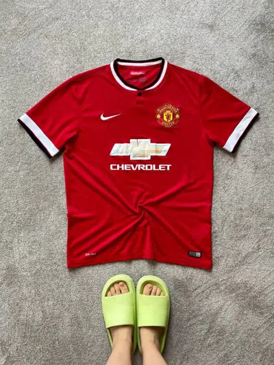 Pre-owned Manchester United X Nike Soccer Jersey T Shirt Nike Manchester United 2014-15 In Red