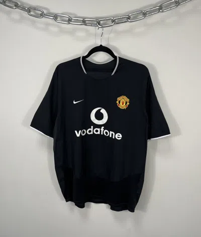 Pre-owned Manchester United X Nike Vintage Nike Manchester United 2004-05 Away Soccer Jersey In Black