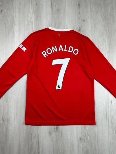 Pre-owned Manchester United X Soccer Jersey Manchester United Ronaldo Soccer Jersey Long Adidas Size M In Red