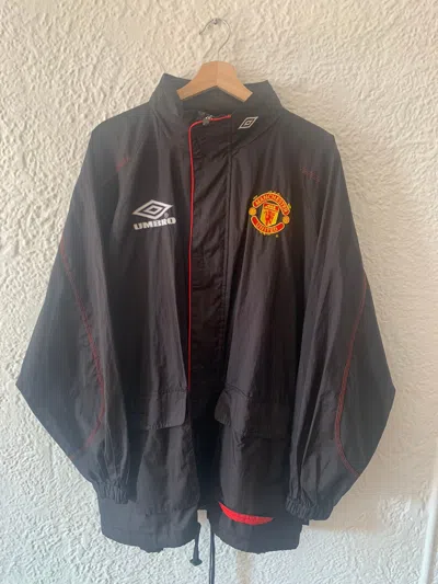Pre-owned Manchester United X Soccer Jersey Manchester United Umbro 1990s Long Jacket In Black