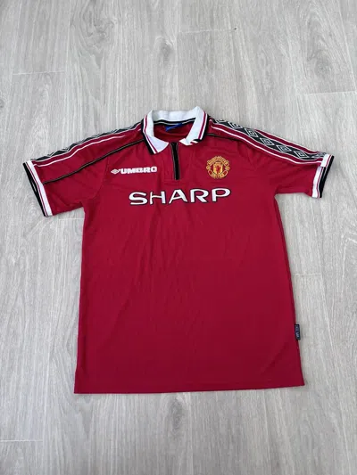 Pre-owned Manchester United X Soccer Jersey Umbro X Manchester United 1999 Becham Soccer Jersey In Red