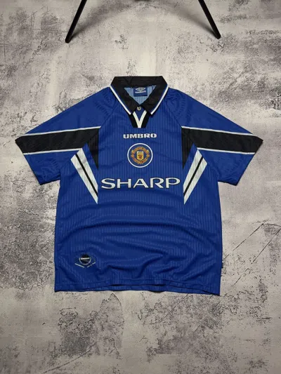 Pre-owned Manchester United X Soccer Jersey Vintage Umbro Manchester United 1996/1997 Home Soccer Jersey In Blue