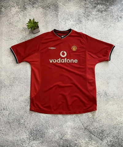 Pre-owned Manchester United X Umbro Vintage Umbro Manchester United 2000/02 Home Football Jersey In Red