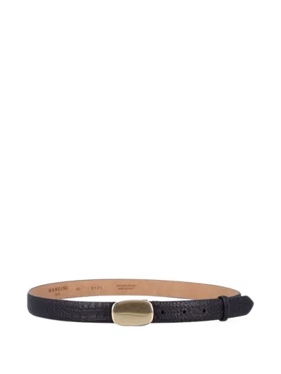 Mancini 1979 Croc-effect Leather Belt In Black