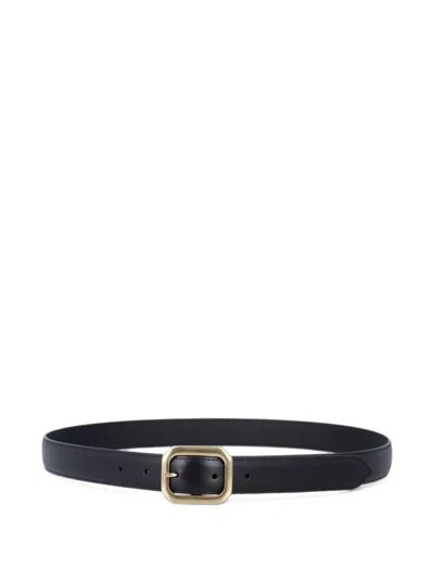 Mancini 1979 Geometric-buckle Leather Belt In Blue