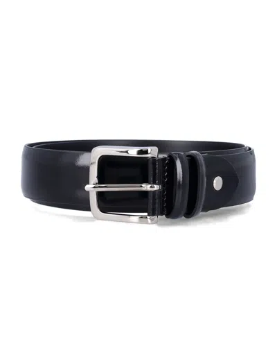 Mancini 1979 Refined Brushed Leather Belt - 3.5 Cm Width In Black