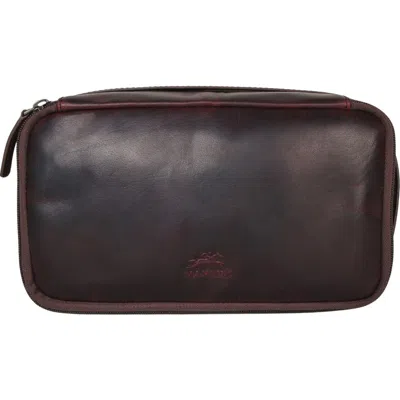 Mancini Buffalo Collection Classic Toiletry Kit In Brown