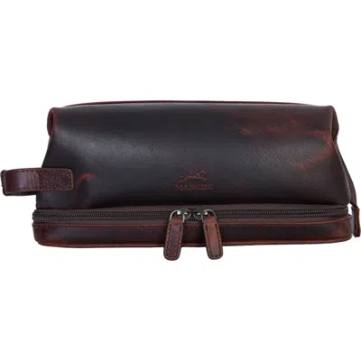 Mancini Buffalo Collection Organizer Toiletry Bag In Brown