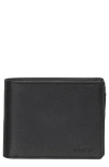 Mancini Buffalo Rfid Center Wing Wallet With Coin Pocket In Black