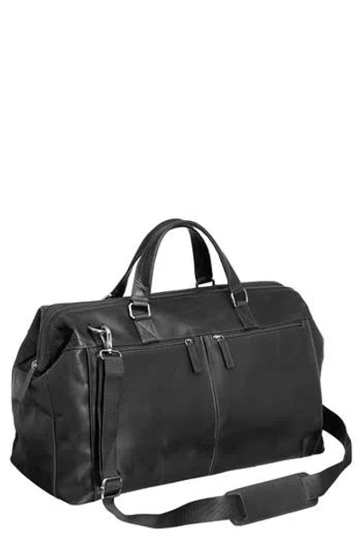 Mancini Carry-on Leather Duffle Bag In Black