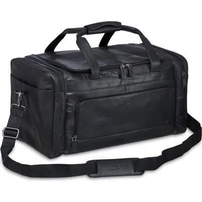 Mancini Carry-on Leather Duffle Bag In Black