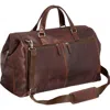 Mancini Carry-on Leather Duffle Bag In Brown