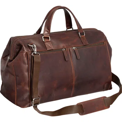 Mancini Carry-on Leather Duffle Bag In Brown