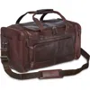 Mancini Carry-on Leather Duffle Bag In Brown