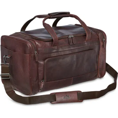 Mancini Carry-on Leather Duffle Bag In Brown