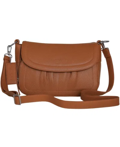 Mancini Charlotte Mini Organizer Crossbody Bag In Brown