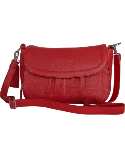 Mancini Charlotte Mini Organizer Crossbody Bag In Red