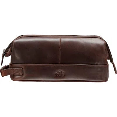 Mancini Classic Toiletry Bag In Brown