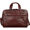 Mancini Double Compartment Briefcase In Brown