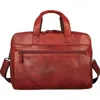 Mancini Double Compartment Briefcase In Cognac