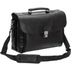 Mancini Double Compartment Flap Leather Briefcase In Black