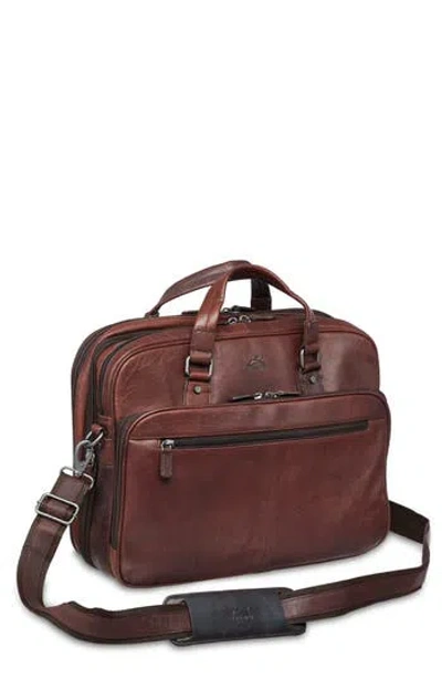 Mancini Expandable Rfid Briefcase In Brown