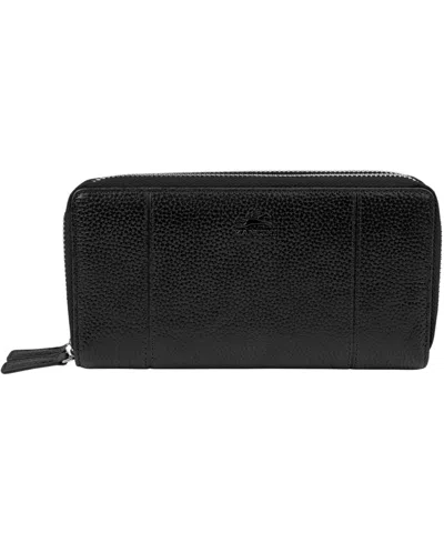 Mancini Fifth Avenue Rfid Secure Double Zipper Wallet In Black