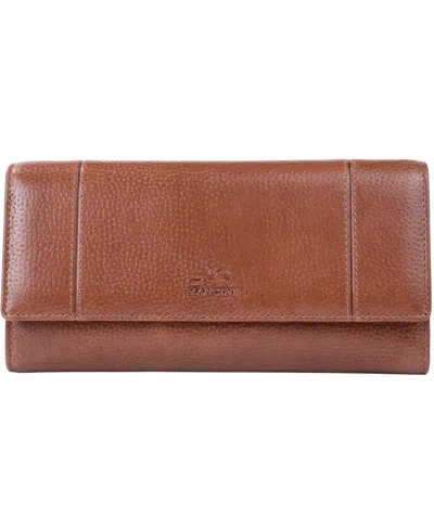 Mancini Fifth Avenue Rfid Secure Quad Fold Wallet In Brown