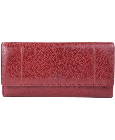 Mancini Fifth Avenue Rfid Secure Quad Fold Wallet In Red
