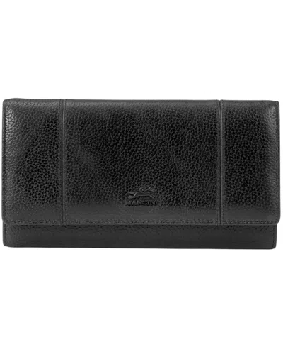Mancini Fifth Avenue Rfid Secure Trifold Wallet In Black
