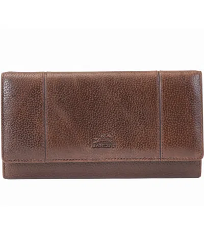 Mancini Fifth Avenue Rfid Secure Trifold Wallet In Brown