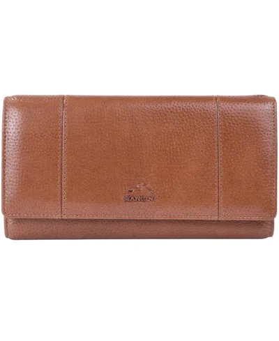 Mancini Fifth Avenue Rfid Secure Trifold Wallet In Brown