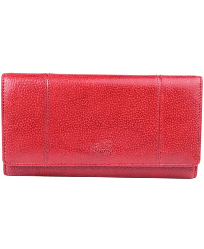 Mancini Fifth Avenue Rfid Secure Trifold Wallet In Red