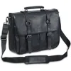 Mancini Flap Leather Briefcase In Black