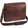 Mancini Leather Laptop Messenger Bag In Brown