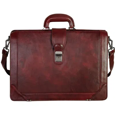 Mancini Luxurious Litigator Leather Briefcase In Brown