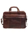 Mancini Men's Buffalo Double Compartment Top Zipper 15.6" Laptop And Tablet Briefcase In Brown