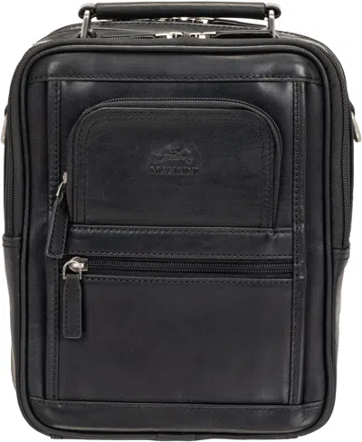 Mancini Men's Buffalo Large Zippered Rear Organizer Bag In Black