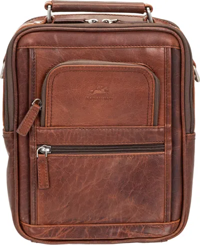 Mancini Men's Buffalo Large Zippered Rear Organizer Bag In Brown
