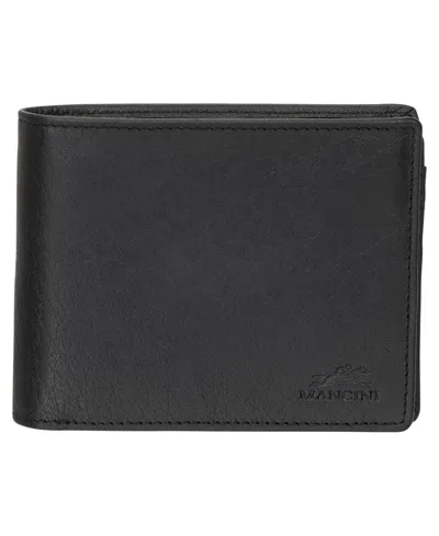 Mancini Men's Buffalo Rfid Secure Center Wing Billfold Wallet In Black