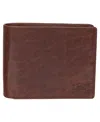 Mancini Men's Buffalo Rfid Secure Center Wing Wallet With Coin Pocket In Brown